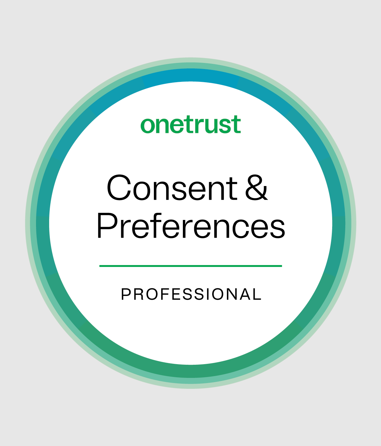 Circle icon that reads: "OneTrust Consent and Preferences: Professional""