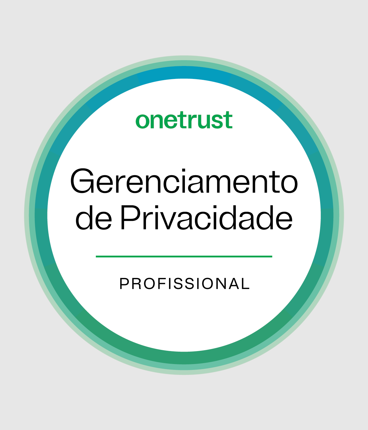 Ícone de círculo que diz "Gerenciamento de Privacidade: Profissional"