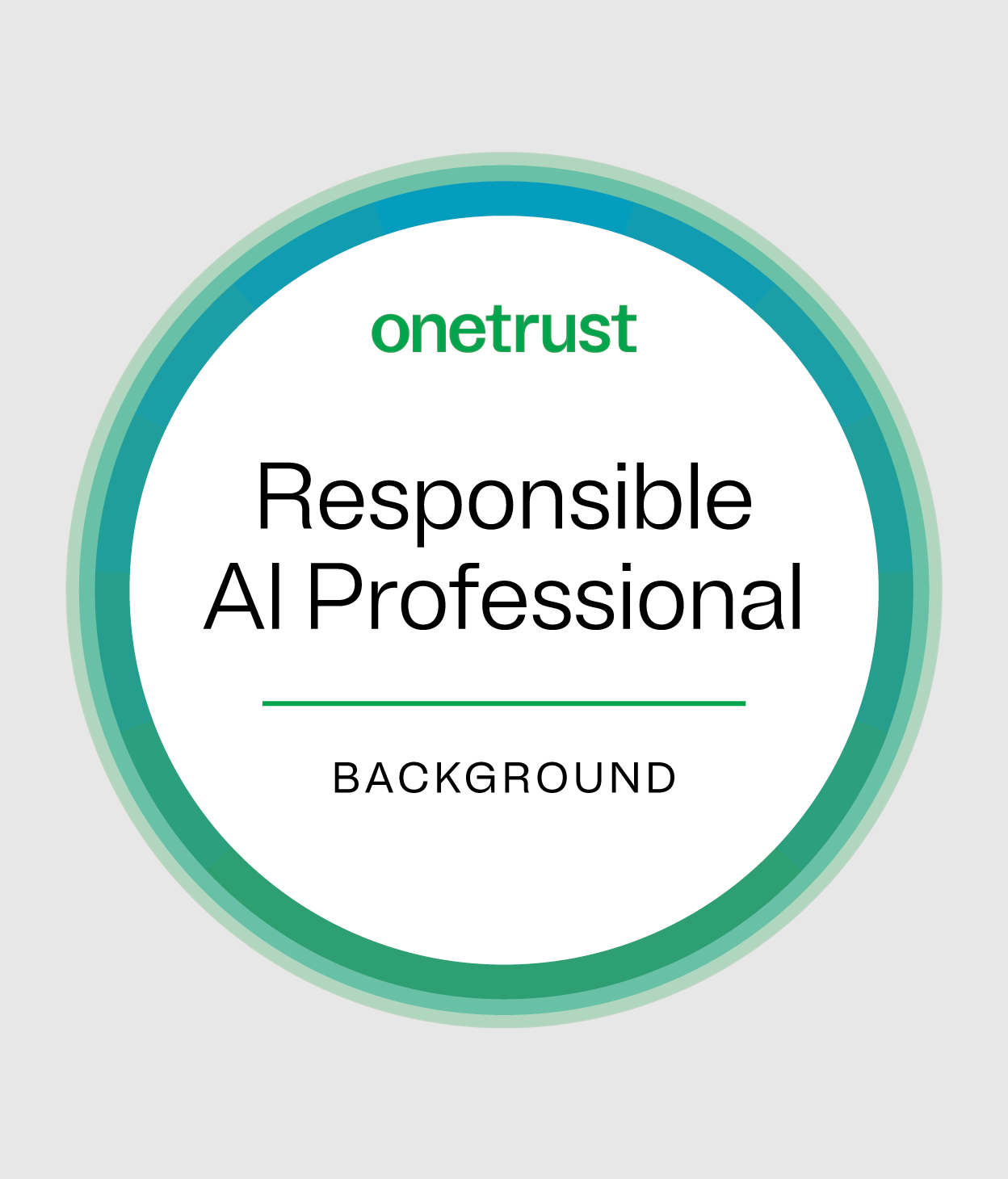 Circle icon that reads "OneTrust Responsible AI Professional: Background"